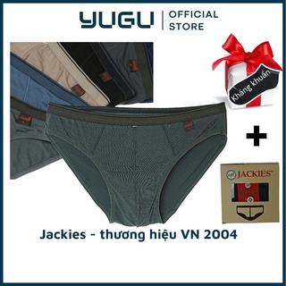 Quần sịp nam cotton lụa cao cấp lưng nhỏ JACKIES M05, 1 chiếc quần lót tam giác nam siêu mát 40kg-90kg Việt Nam, che tên