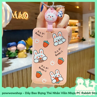 [Sẵn VN - Hỏa Tốc] Bao Đựng Thẻ Nhân Viên Nhựa PC Mẫu Gấu Thỏ Bear Rabbit Strawberry