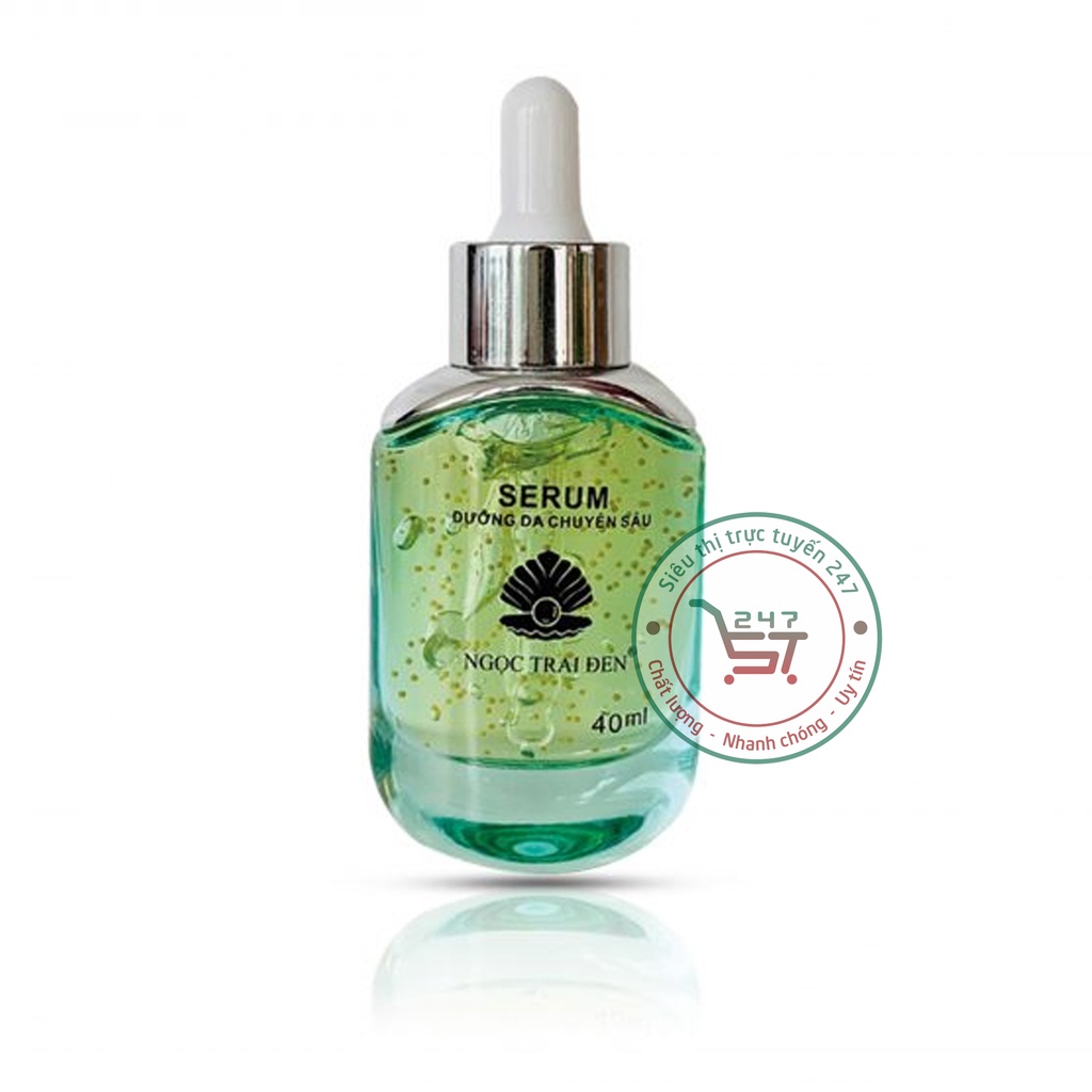 Serum dưỡng Trắng da mặt ngừa Nám Chống lão hóa Ngừa nhăn Ngọc Trai Đen 40ml (xanh dương)