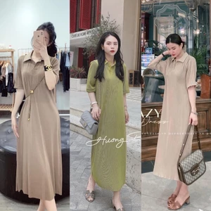 Váy Dập Ly Dáng Suông Cổ Đức 7 Màu Siêu Xinh Có Ảnh Thật Kèm Video