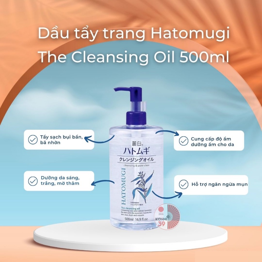 Ảnh Dầu tẩy trang Reihaku Hatomugi Cleansing Oil 500ml sạch sâu và dưỡng ẩm cho da chiết xuất hạt ý dĩ - Bahachiha 2