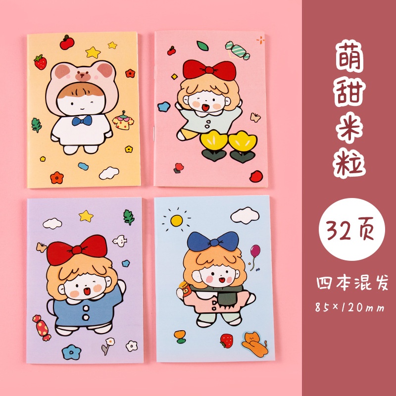 📒 COMBO 3 SỔ VỞ CẦM TAY MINI – HÌNH HOẠT HÌNH 8×10CM – 32 TRANG 🎀