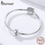 BAMOER Nút Chặn BạC S925 Hình Ngôi Sao Có Vòng Silicone Cho Bbracelet