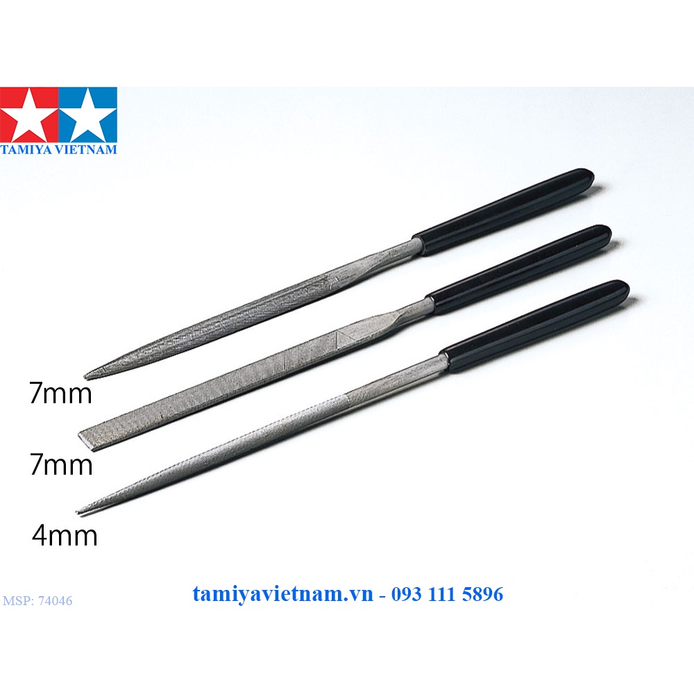 Tamiya 74046 – Jeu De 3 Limes Basiques Pour Maquettisme, Outil Essentiel Pour Modélisme Précis