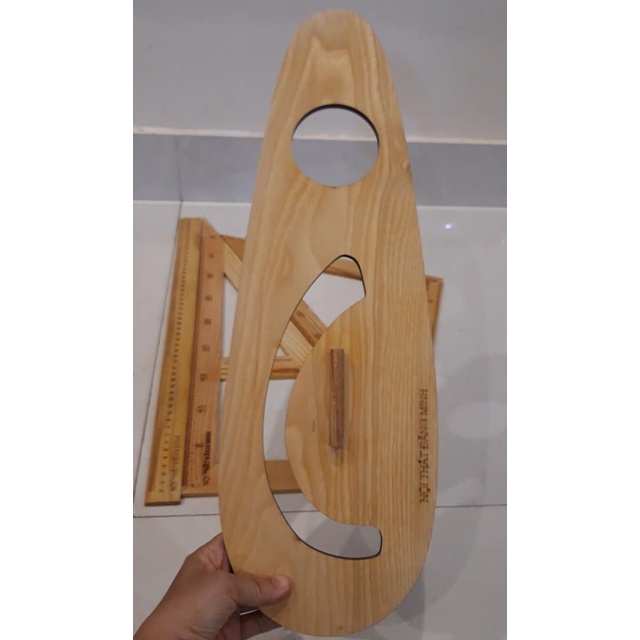 Ảnh Bộ thước gỗ dành cho Giáo Viên 50cm 100cm Compa Eke đo độ Parabol STB 3