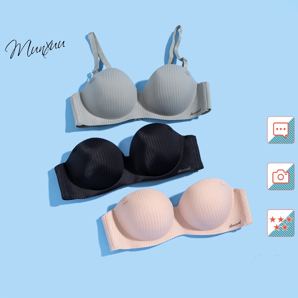 Áo lót nữ nâng ngực đệm dày, thiết kế không gọng quả tròn tạo khe quyến rũ – MUNXUU AV05 spe