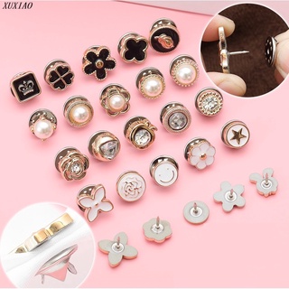 Set 10 Cúc Áo Lụa Đính Ngọc Trai Nhân Tạo Có Thể Tháo Rời Chống Chói Nút Dùng Làm Quà Tặng Cho Mẹ