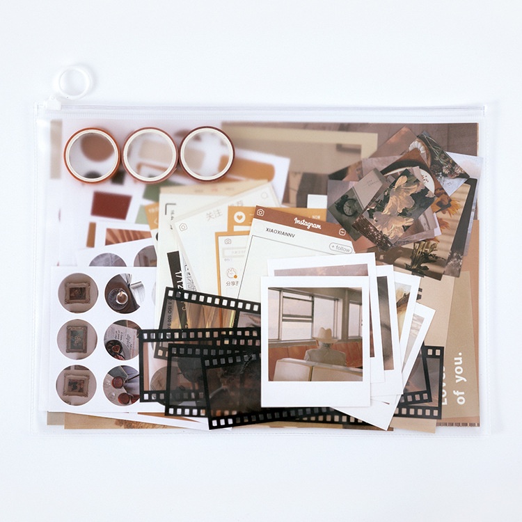 Decor bàn học phòng bàn làm việc set sticker washi tape giấy ghi chú giấy dán tường HD118-K82