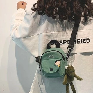 Túi đeo chéo mini dễ thương Túi vải Ulzzang Hàn Quốc ( Túi KOQ)