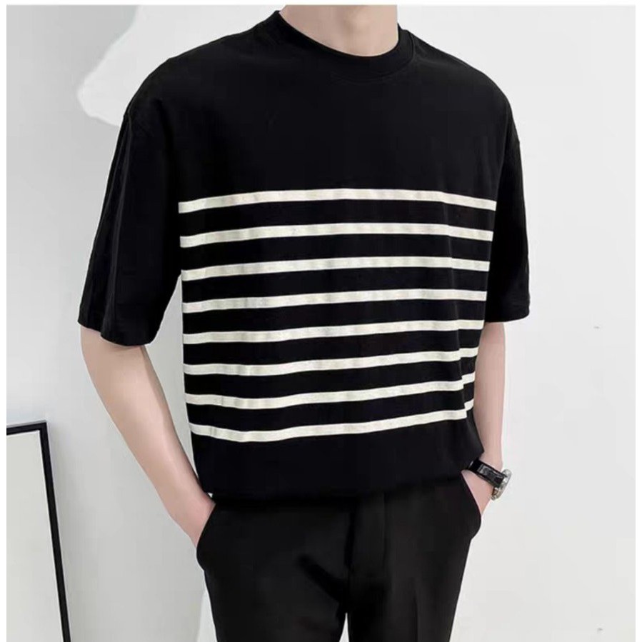 Áo thun Stee Sọc ngang PR Line Localbrand ICVCVNI Unisex Cotton
