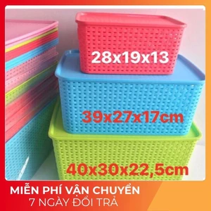 Rổ chữ nhật có nắp hàng công ty việt nhật