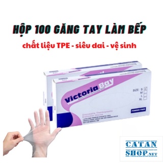 Găng tay nấu ăn làm bếp siêu dai Victoria Bay chất liệu TPE không mùi hộp 100 cái GD569-GangCS