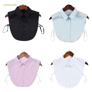Cổ áo sơ mi giả vải cotton màu trơn có thể điều chỉnh có thể tháo rời cho nữ