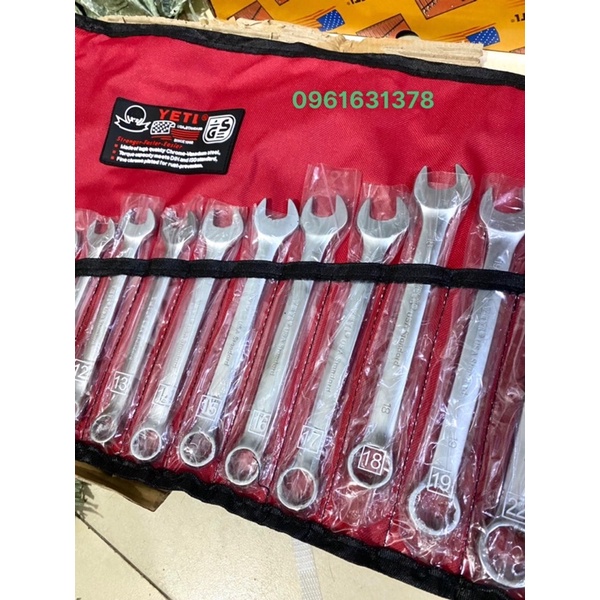 Bộ cờ lê Yeti 14 chi tiết từ 8-24mm, Bộ cờ lê vòng miệng từ 8 đến 24