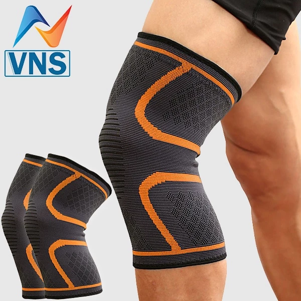 Băng Gối Thun Thể Thao Viền Cam VN09, Bó Gối Thể Thao Ôm Cơ