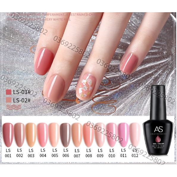 Sơn gel AS màu NUDE mã LS chọn lẻ 12 chai