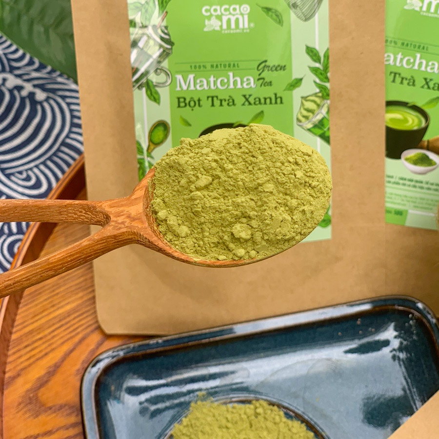 Ảnh Bột Matcha Trà Xanh Nguyên Chất CACAOMI Green Tea pha chế thức uống, làm bánh, đắp mặt nạ 50g 3