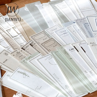Jianwu 30 Chiếc Retro Dải Dài Tin Nhắn Memo Pad Đơn Giản Chống Dính DIY Tạp Chí Trang Trí Có Thể Ghi Chú Giấy Văn Phòng Phẩm
