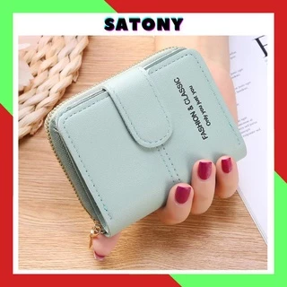 Ví nữ cầm tay bỏ túi Hàn Quốc đựng tiền nhiều ngăn thời trang đẹp cao cấp giá rẻ cute SATONY VN32