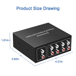 Bang 4 chiều Stereo L R Sound Channel Bộ chuyển đổi hai chiều 1 trong 4 Out hoặc 4 trong 1 Out Công tắc quay chuyên nghiệp