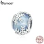 Hạt Bamoer SCC1666 Làm Từ Bạc Thật 925 Họa Tiết Bông Tuyết Phụ Kiện Làm Vòng Tay Trang Sức