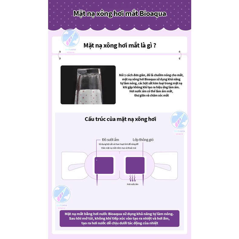 Mặt Nạ Xông Hơi Cho Mắt Bioaqua Hương Hoa Oải Hương Steam Eye Mask Hot Compression