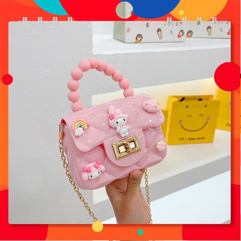 Túi Ngọc đeo chéo cho bé gái có dán sticker hoạt hình ngộ nghĩnh ...