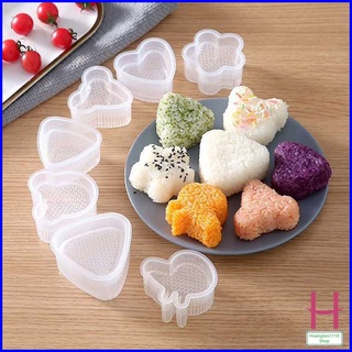 Bộ 7 Khuôn ép cơm tạo hình, làm cơm nắm, làm bánh cho bé - bằng nhựa trong suốt siêu đẹp { H }