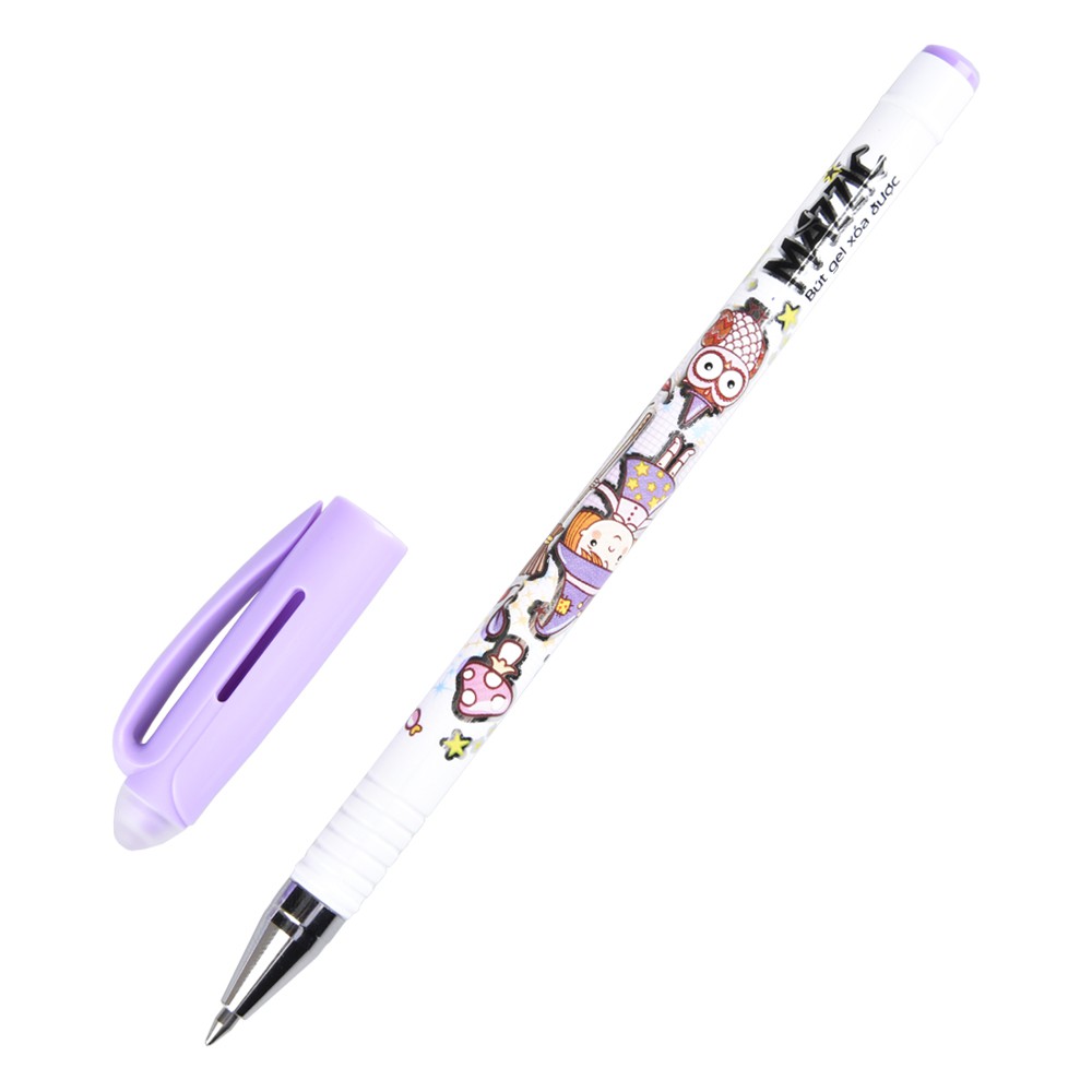 [21-31-7 Tặng sticke] Bút Gel Điểm 10 TP-GELE01 xóa được thiết kế đơn giản và hiện đại Thân và nắp bút bằng nhựa trong