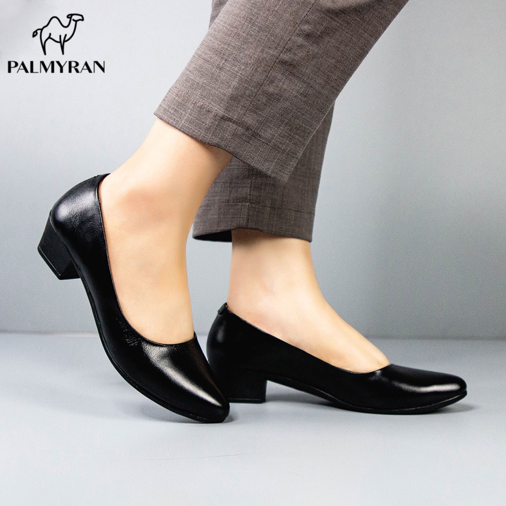 Giày nữ cao gót 4cm da bò thật cao cấp palmyran ST04D