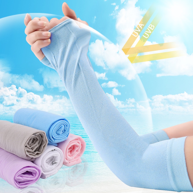 Găng Tay Dài Hở Ngón Chống Nắng Chống Tia UV Thời Trang Mùa Hè Dành Cho Nam Và Nữ Khi Đi Xe Máy