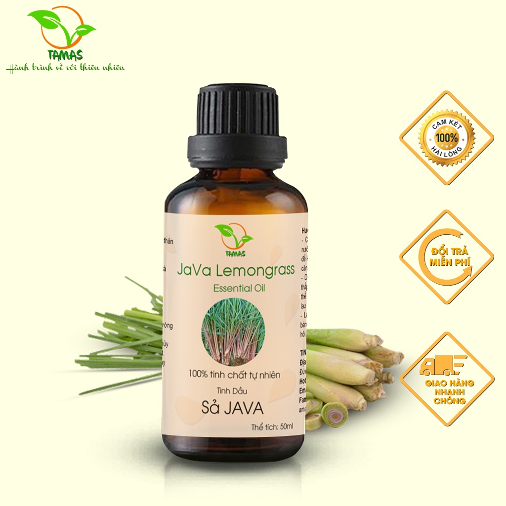 Ảnh Tinh dầu Sả Java 50ml nguyên chất TAMAS, tinh dầu thơm phòng, treo xe,  khử mùi, giải stress, xua đuổi muỗi và côn trùng 2