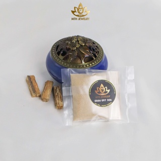 Bột Trầm Hương Nguyên Chất Xông Nhà (Có Lư Sứ) - Trầm Sánh Tự Nhiên Cao Cấp - Mộc Trầm Hương MTH