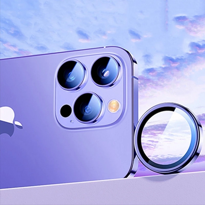 Vòng nhôm kim loại bảo vệ iPhone 17ProMax 16Pro 16Plus 15ProMax 14 Kính cho iPhone14 / 13 / 12 / 11 / Pro / Max / Plus / 12 / 13 / Mini Vòng máy ảnh Kính Phim bảo vệ ống kính điện thoại