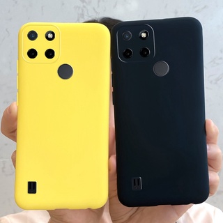 Ốp điện thoại mềm màu trơn đơn giản thời trang cho Oppo Realme C21Y 6.5 Inch