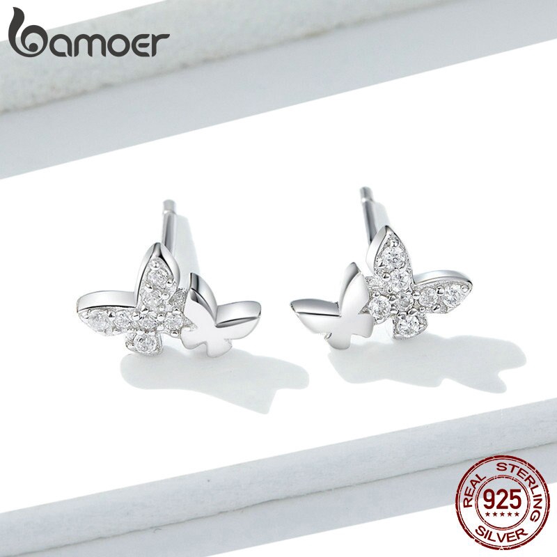 Bamoer Bông Tai Bạc 925 Hình Bươm Bướm Thời Trang Cho Cặp Đôi bse236