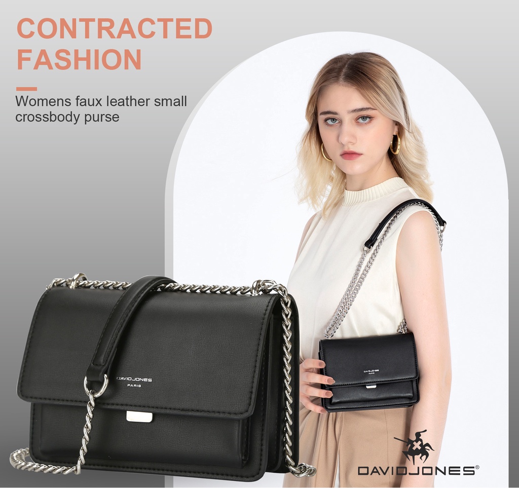 Mô tả Túi đeo chéo DAVID JONES phong cách paris nắp gập thời trang dành cho nữ - 2