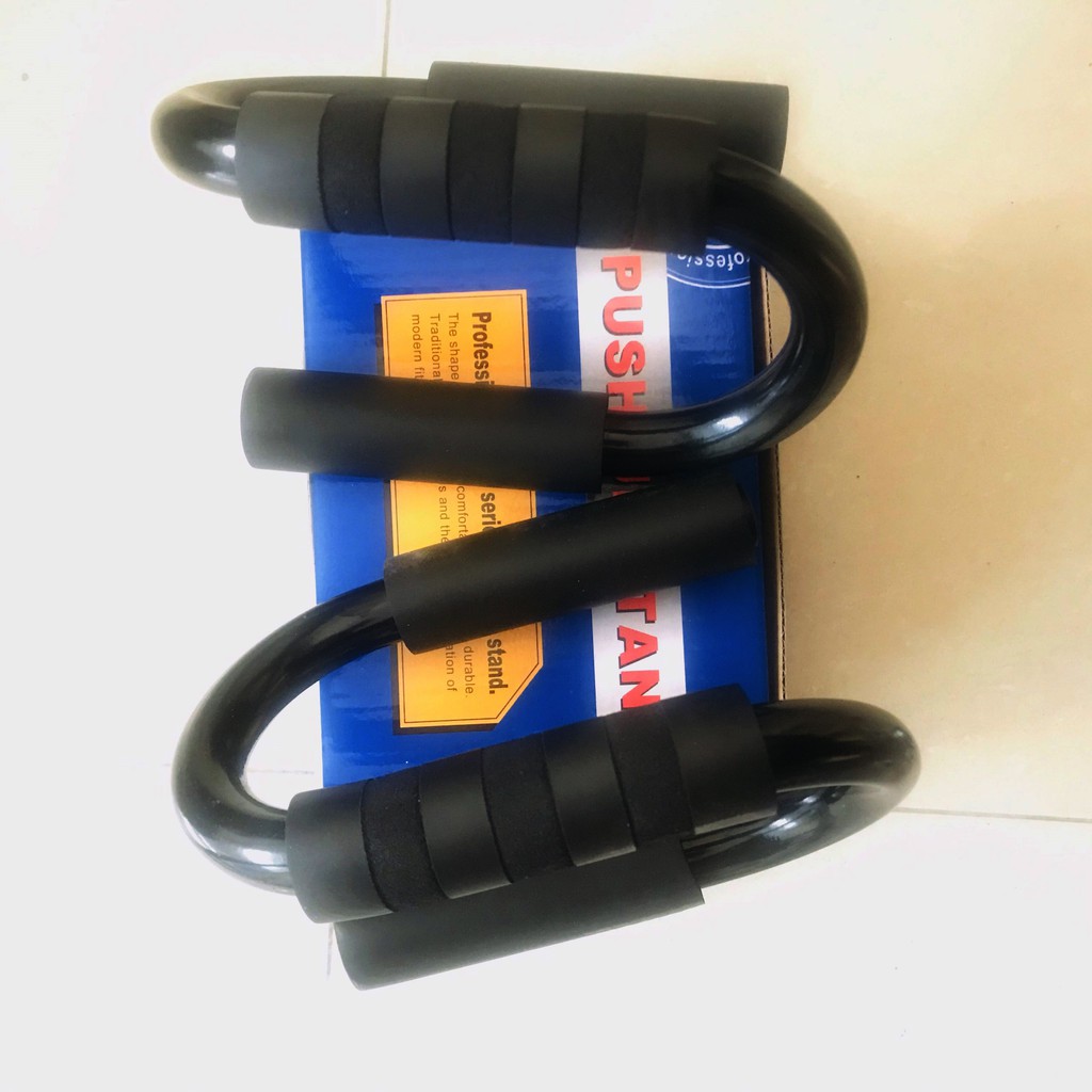 Ảnh Dụng Cụ Tập Hít Đất Cầm Tay Thép Cứng – Màu Đen - Dụng Cụ Chống Đẩy Hãng Amalife (Đường Kính Khung 18MM) 3