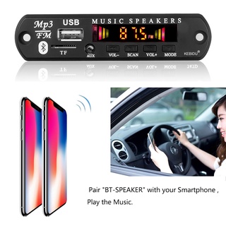 Bộ giải mã tín hiệu Bluetooth 5.0 không dây 12V MP3 WMA USB TF FM AUX cho hệ thống vô tuyến ô tô