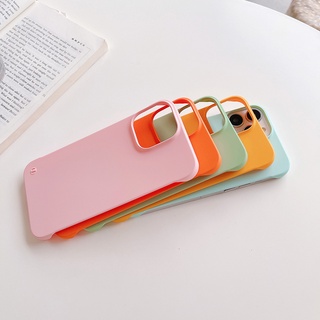 Ốp điện thoại không khung PC cứng mỏng cho iPhone 15 14 13 12 Mini 11 Pro Max XR X 8 7 Plus Ốp lưng mờ màu kẹo T03