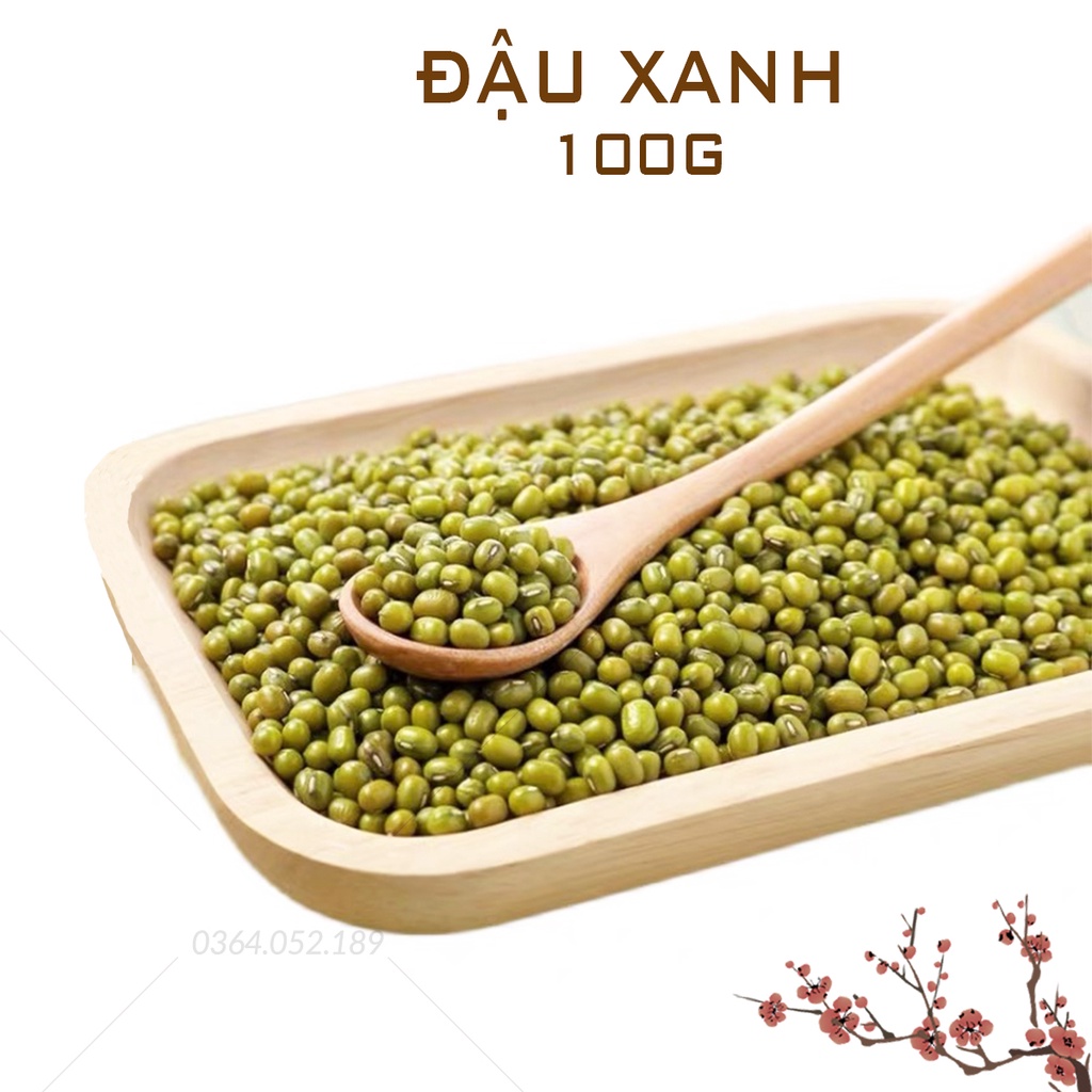 Đậu xanh nguyên vỏ 100g (Đỗ xanh loại 1, hạt đều, bở, thơm ngon ...