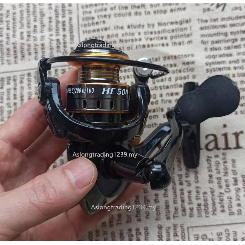 HE500 mini Câu Cá 500 Kích Thước Nhỏ Quay Cuộn Tôm bass Tốt Nhất Tất Cả Kim Loại Ống Tay Cầm alat pancingan Cần Giải Quyết