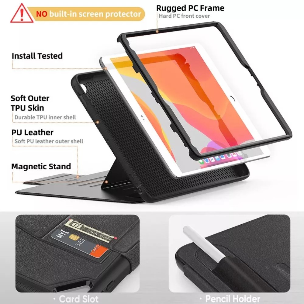 Bao Da Máy Tính Bảng Từ Tính Chống Sốc Có Giá Đỡ Và Ngăn Đựng Bút Cho Ipad 10 9 Air 5 Pro 11 '' Mini 6 Sự Bảo Vệ