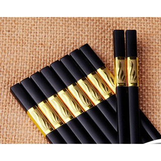 Đũa Mạ Vàng Bộ 10 Đôi Đũa Mạ Vàng Xuất Nhật Cao Cấp, Bền Đẹp, Sang Trọng,đẳng cấp,chất liệu ciramin kháng khuẩn,an toà