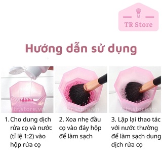 Hộp rửa cọ 2 trong 1 kiêm giá đỡ cọ vệ sinh cọ trang điểm Nhật