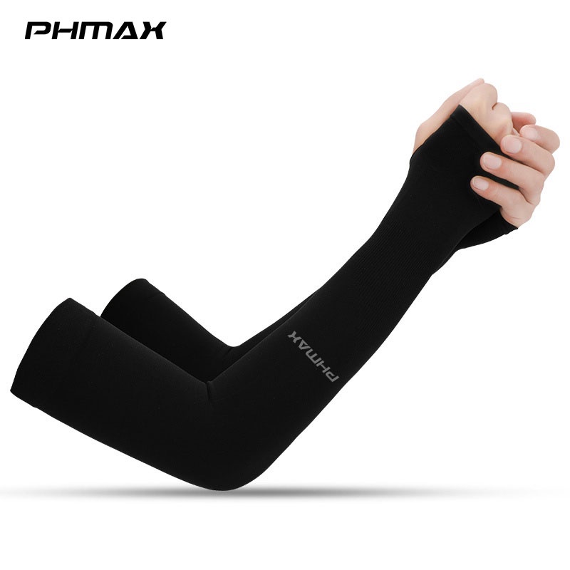PHMAX Cycling Arm Ice Fabric Breathable UV Protection Running Arm Sleeves Fitness Basketball Elbow Pad