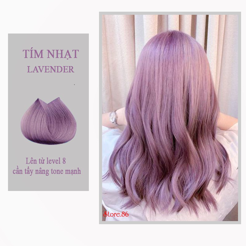 Thuốc nhuộm tóc LIGHT LAVENDER - TÍM LAVENDER NHẠT 100ml lên mầu chuẩn tone