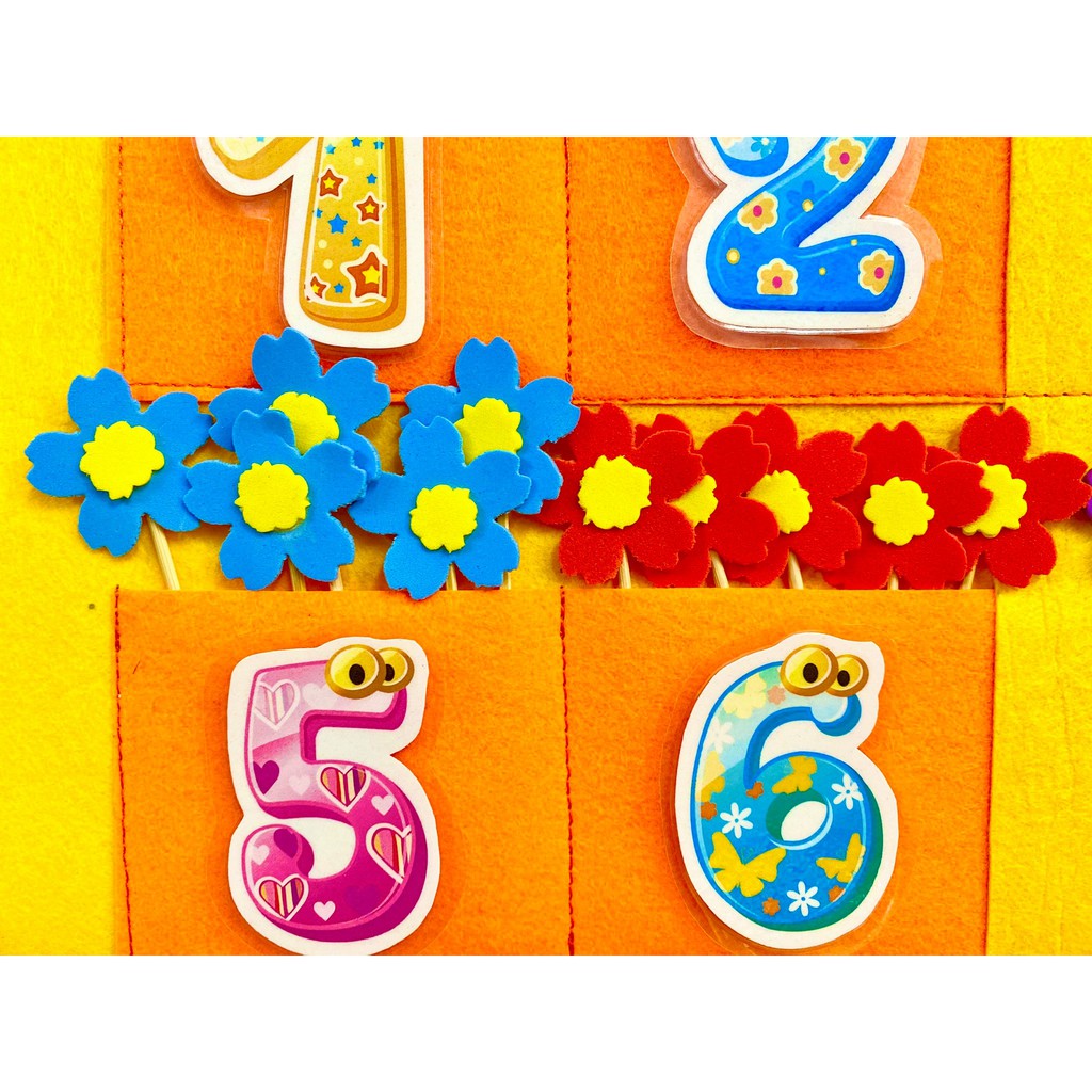 Bảng thi đua nỉ gấu 8 nhóm + 80 hoa + tiêu đề thi đua+ bộ số 1-8 + keo xốp 25cm + 2 móc