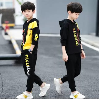 set quần áo thu đông chui đầu cho bé trai dáng thể thao dưới 10 tuổi