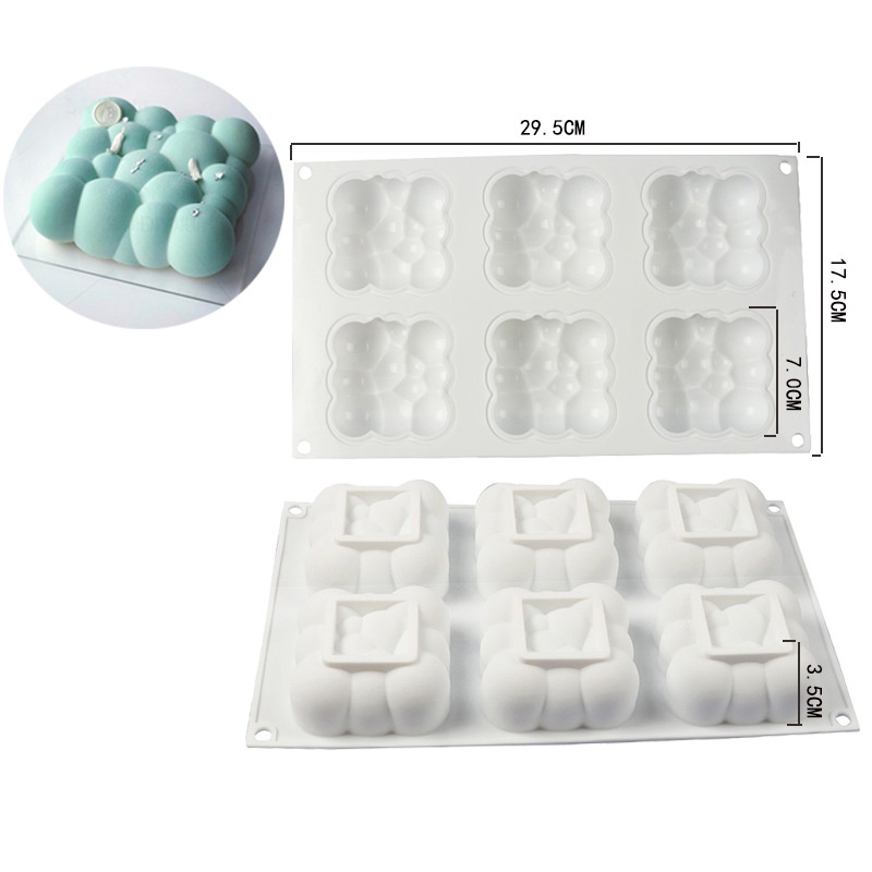 Khuôn Silicone 6 Ngăn Tạo Hình Đám Mây Trang Trí Bánh